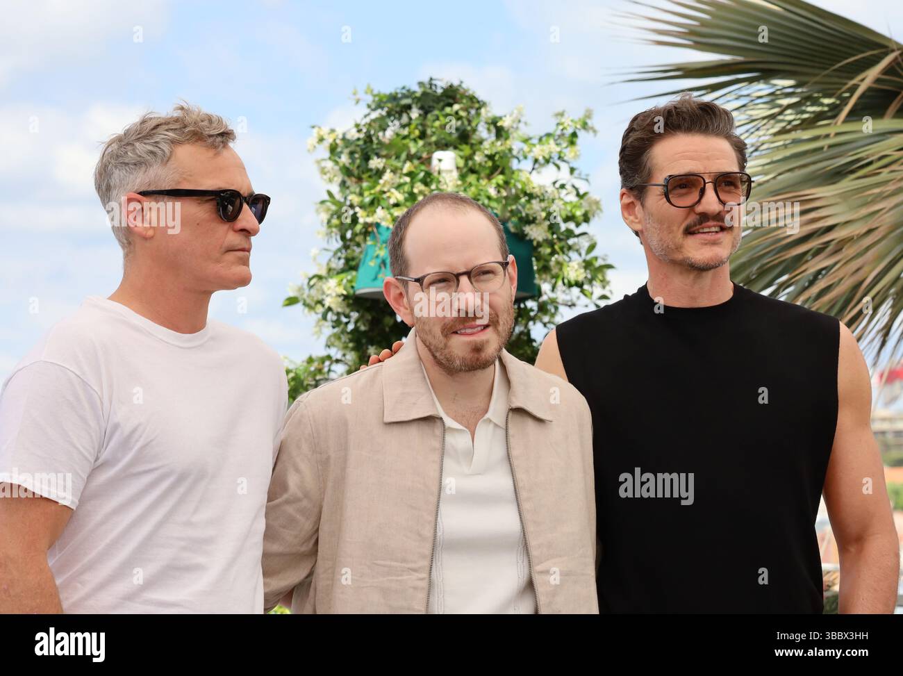 Cannes, France. 17th May, 2025. Joaquin Phoenix, Ari Aster and Pedro ...