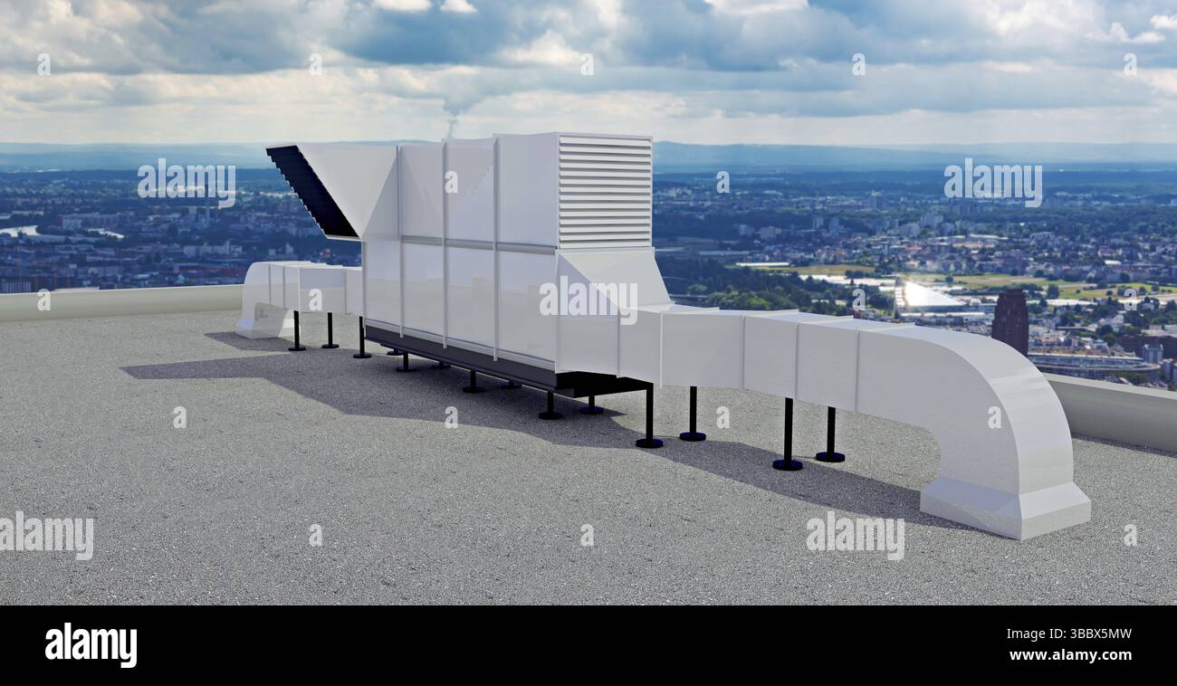 An air conditioning and ventilation systems on the high-rise building ...
