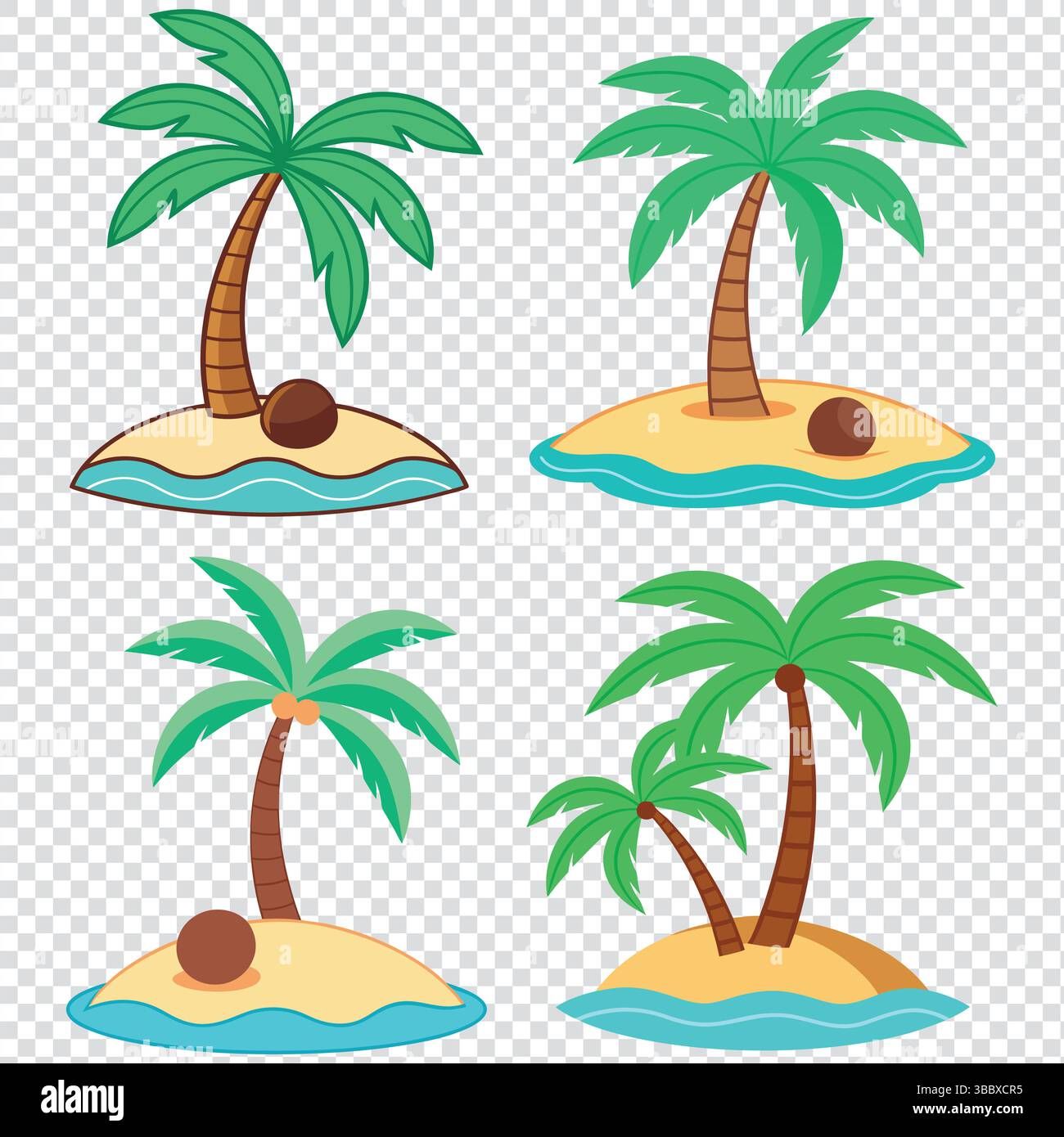 Coconut tree on island Stock Vector Images - Alamy