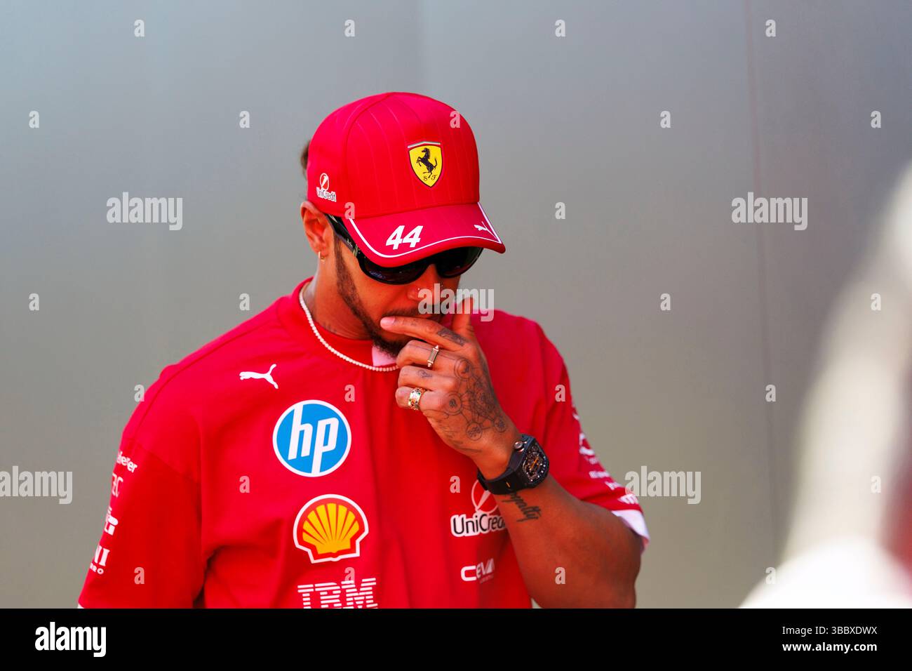 17th May 2025; Autodromo Enzo e Dino Ferrari, Imola, Italy; FIA Formula 1 Emilia Romagna Grand Prix 2025; Qualifying Day; Number 44 Scuderia Ferrari driver Lewis Hamilton at the Emilia Romagna Formula 1 Stock Photo