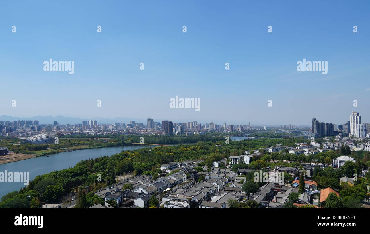Cityscape of Jinhua, Zhejiang: A Blend of Tradition and Modernity Stock Photo