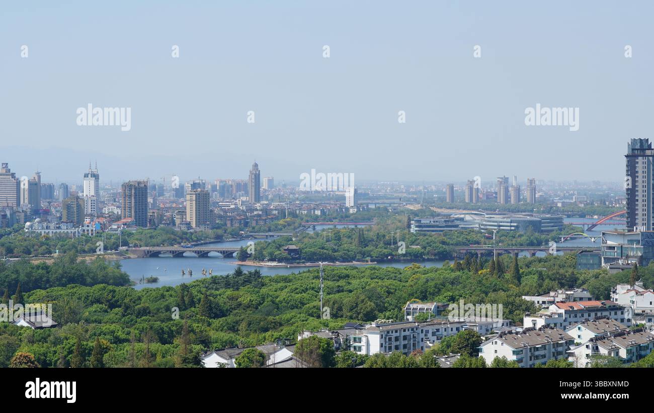 Cityscape of Jinhua, Zhejiang: A Blend of Tradition and Modernity Stock Photo
