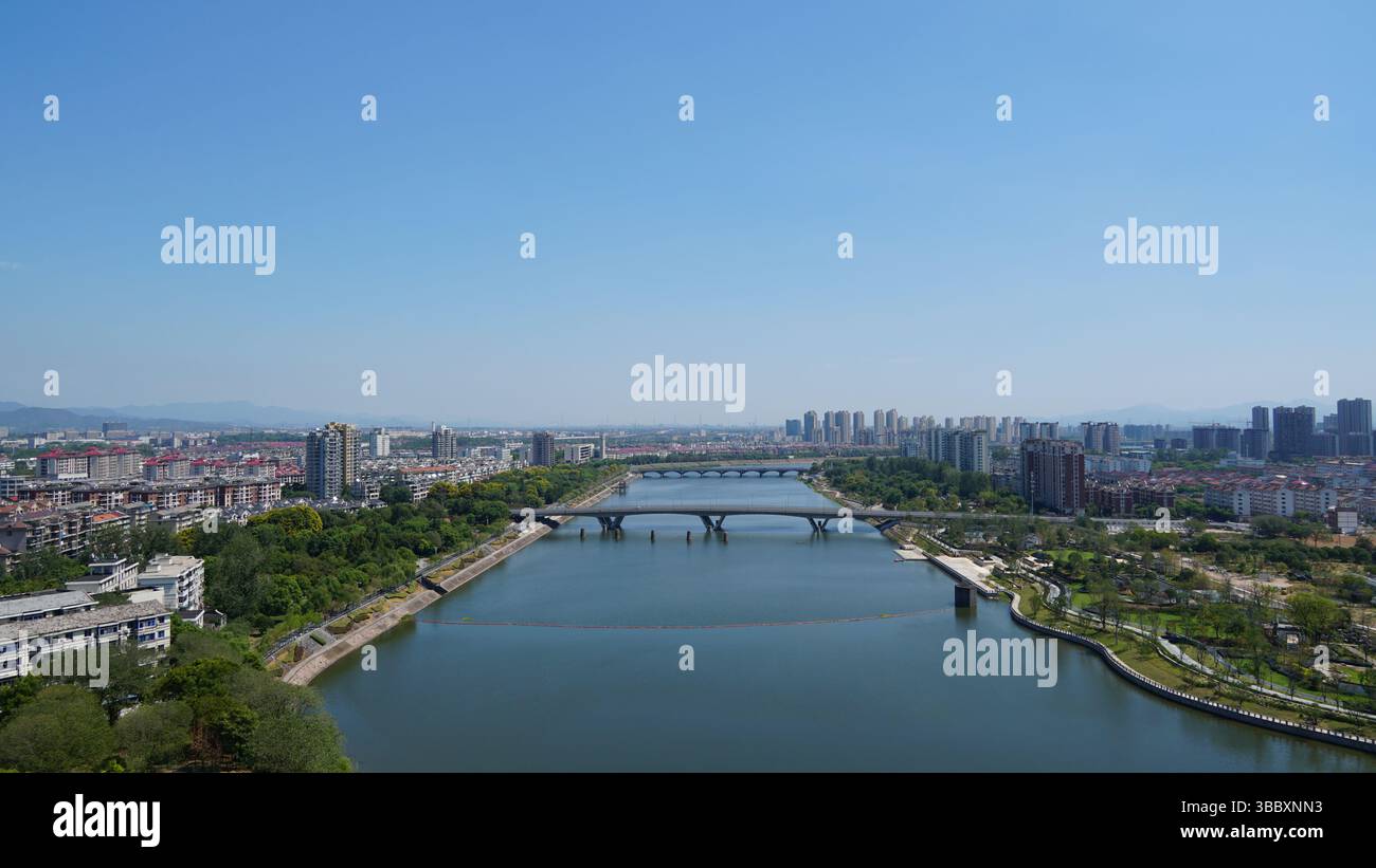 Cityscape of Jinhua, Zhejiang: A Blend of Tradition and Modernity Stock Photo