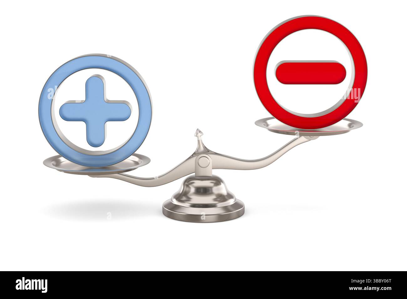 Scale with symbol plus and minus on white background. Isolated 3D ...