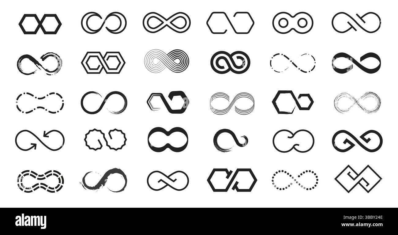 Loop symbol. Infinity stroke icons, endless cycle and eternal motion ...