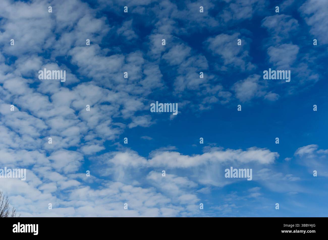 Blue Sky with Cloud  Pattern with opening between clouds Stock Photo