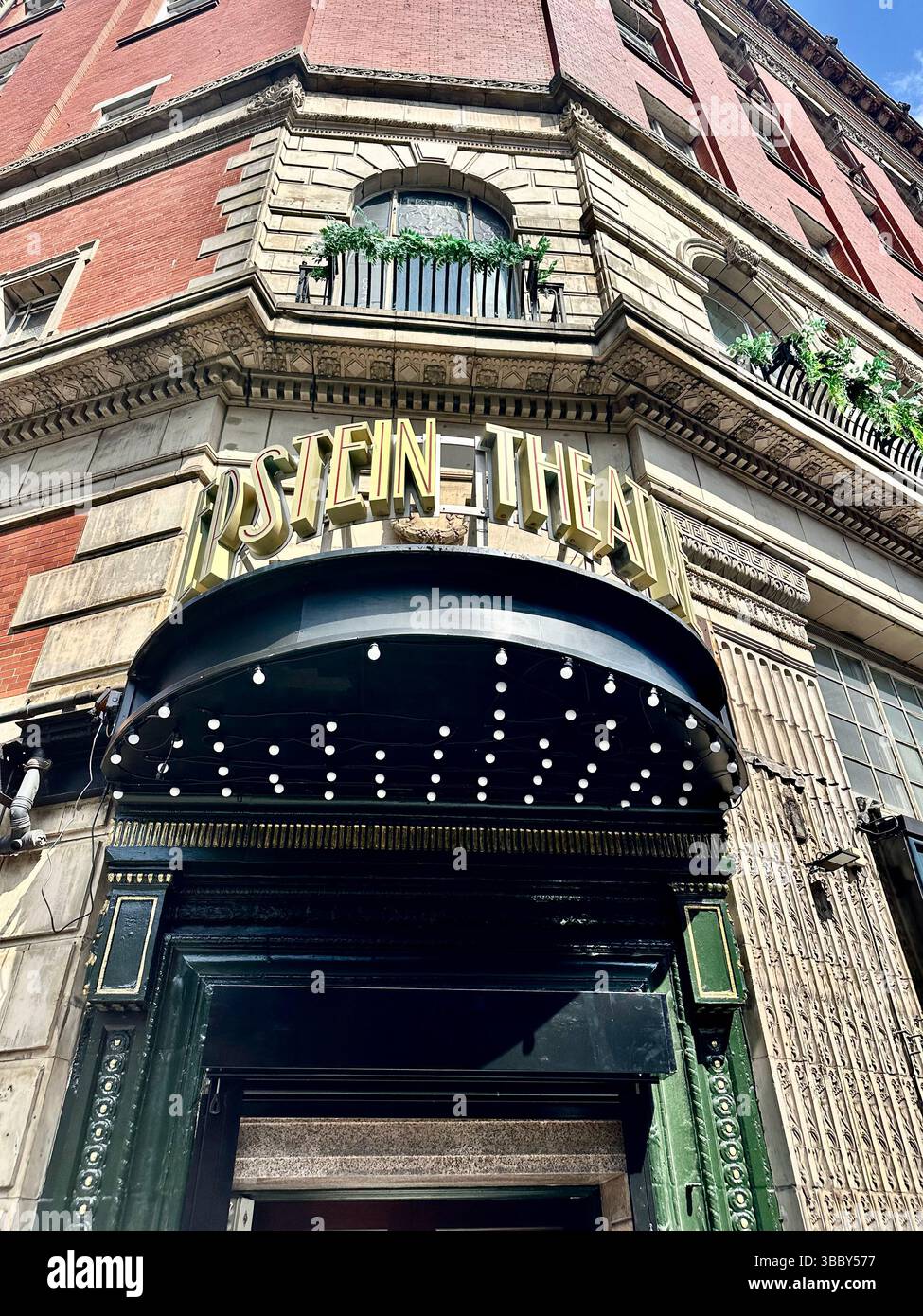 Art Deco entrance and facade of the Epstein Theatre in Liverpool, UK, seen from street level with no people visible. Exterior architecture. - Smartphone Captured Stock Image Art Deco entrance and facade of the Epstein Theatre in Liverpool, UK, seen from street level with no people visible. Exterior architecture. - Smartphone Captured Stock Image