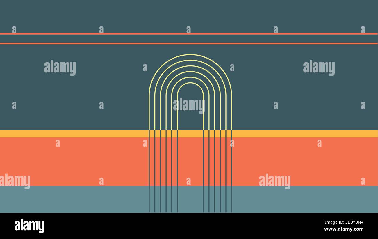 Retro Arch Illustration with Vertical Background Stock Vector Image ...