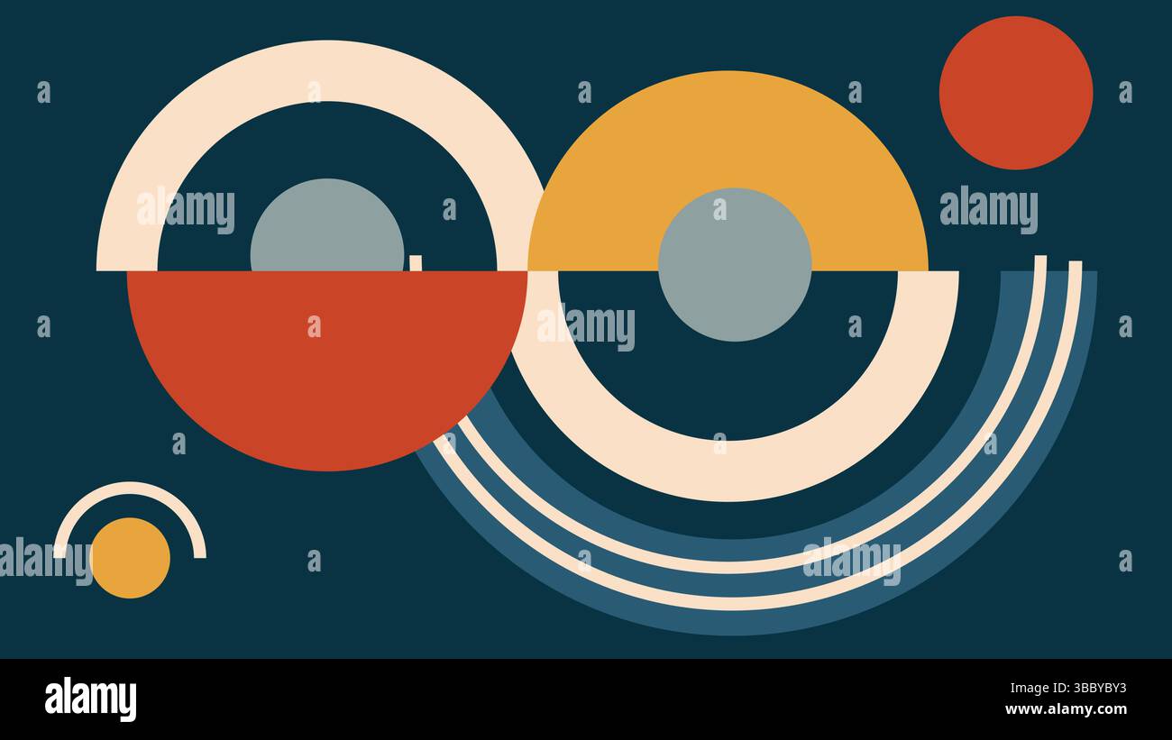 Dynamic Retro Circle Illustration Background Stock Vector