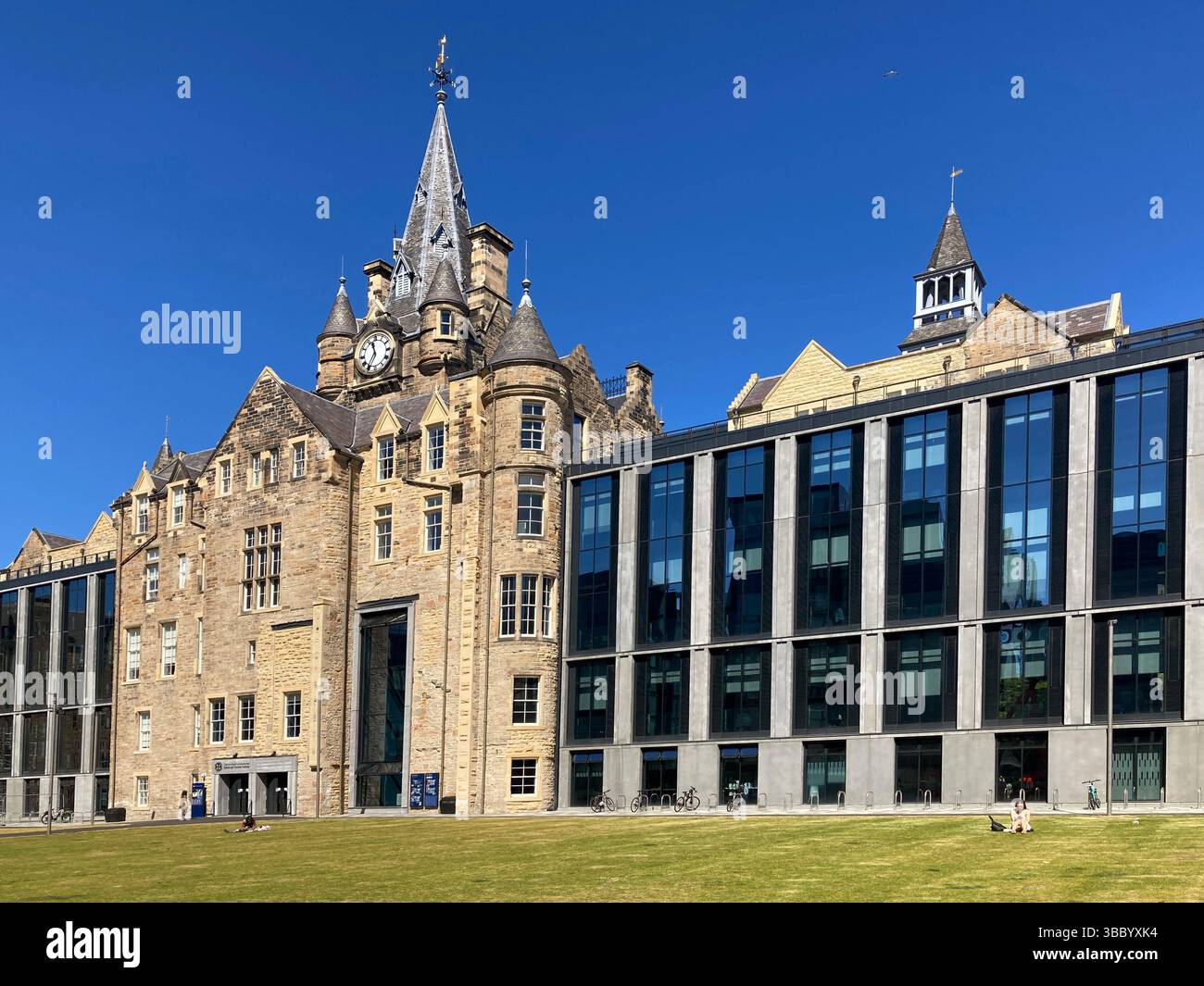 Edinburgh Futures Institute (EFI) at the University of Edinburgh, viewed from the modern Quartermile development, Edinburgh Scotland - Smartphone Captured Stock Image