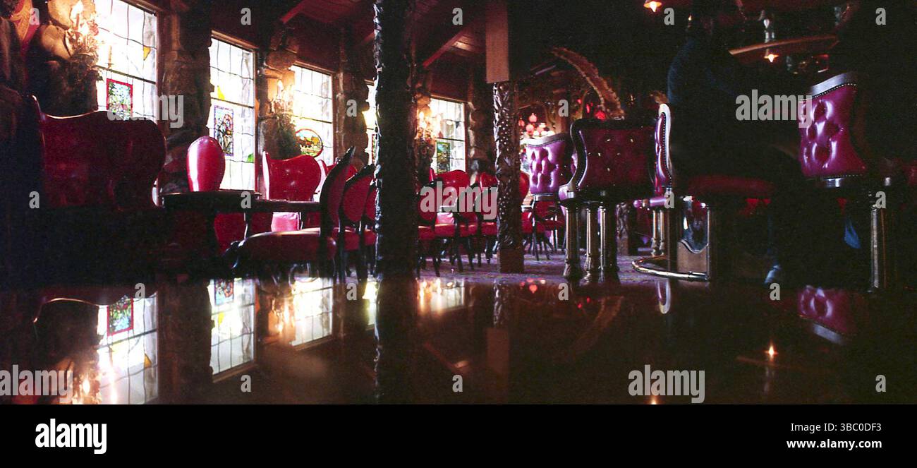 San Luis Obispo, CA, USA, approx. 1992. Interior of the Alex Madonna's Gold Rush Steak House at the famous Madonna Inn. Stock Photo