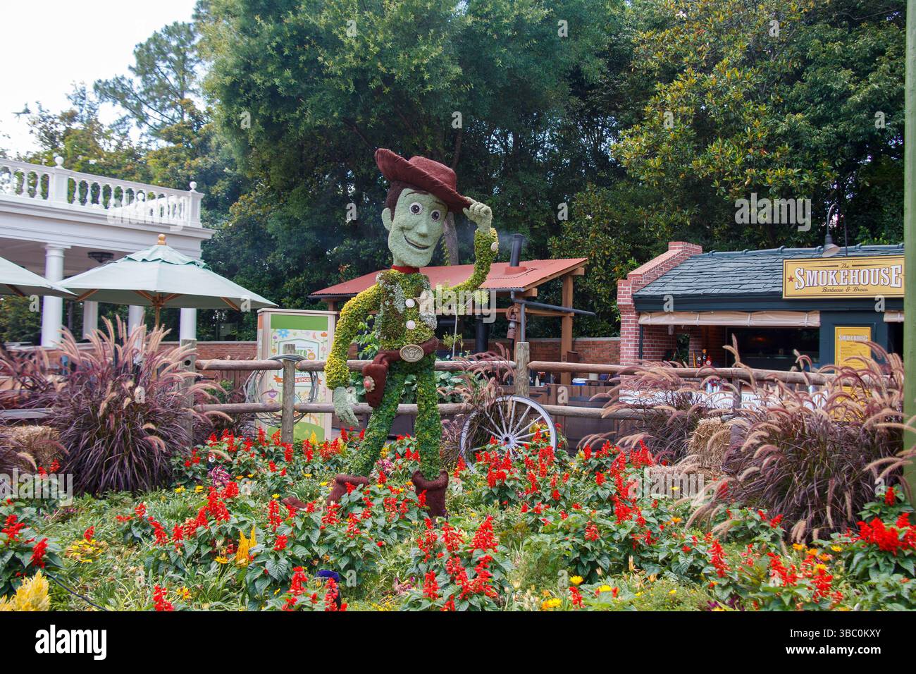 The Woody cowboy toy cartoon character topiary at the American ...