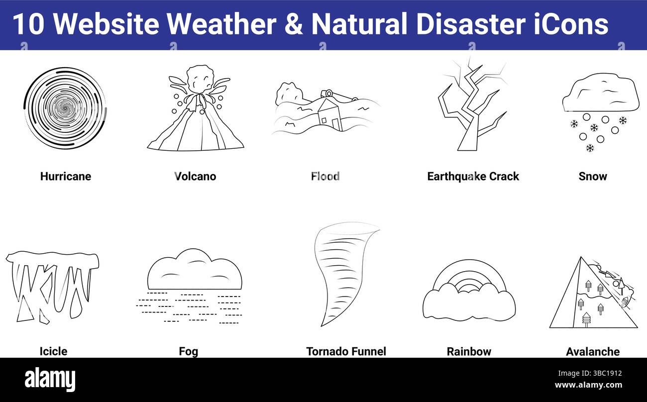 10 website Weather & Natural Disaster Wildlife icons set Stock Vector