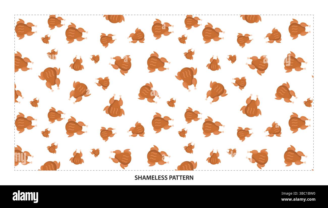 Cute Cartoon Roasted Turkey Seamless Pattern for Thanksgiving and Food ...
