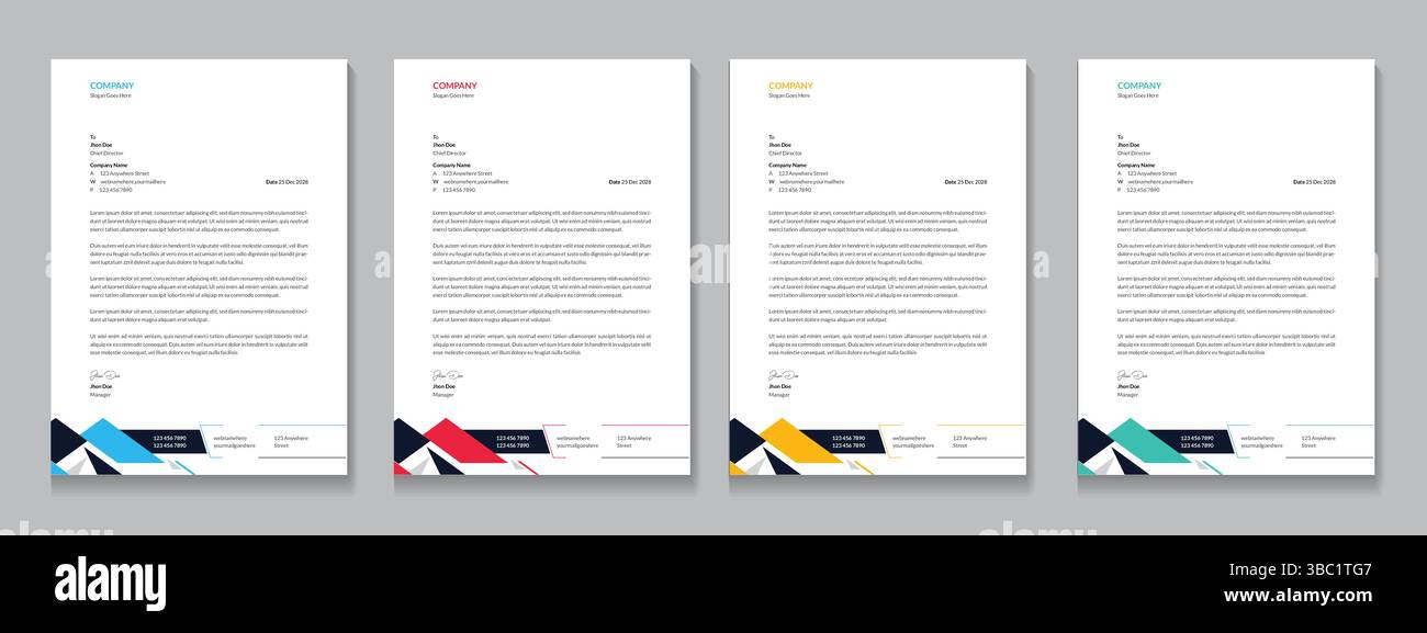 Professional Clean Letterhead Design Template Stock Vector