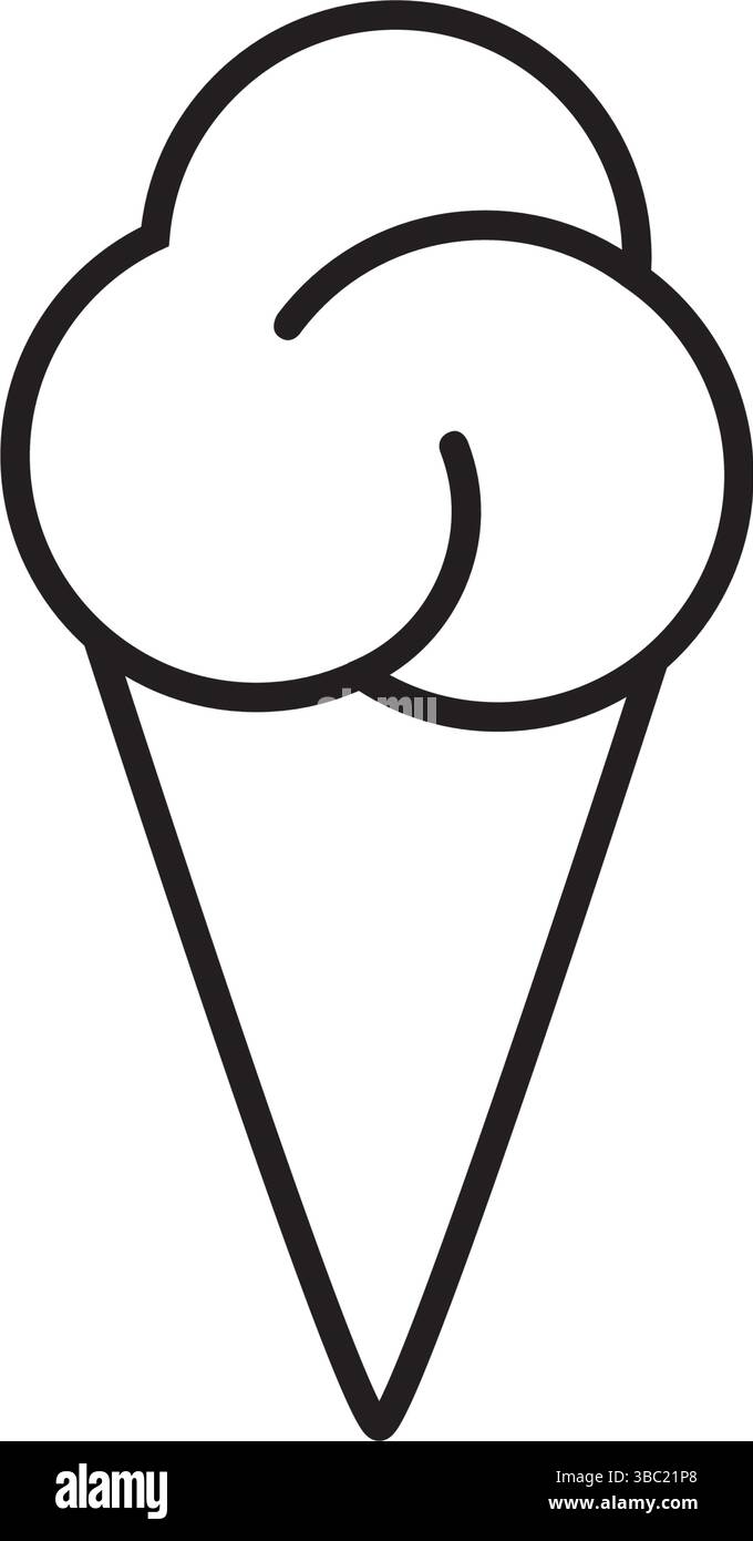 Ice cream cone icon or logo illustration black style Stock Vector Image ...