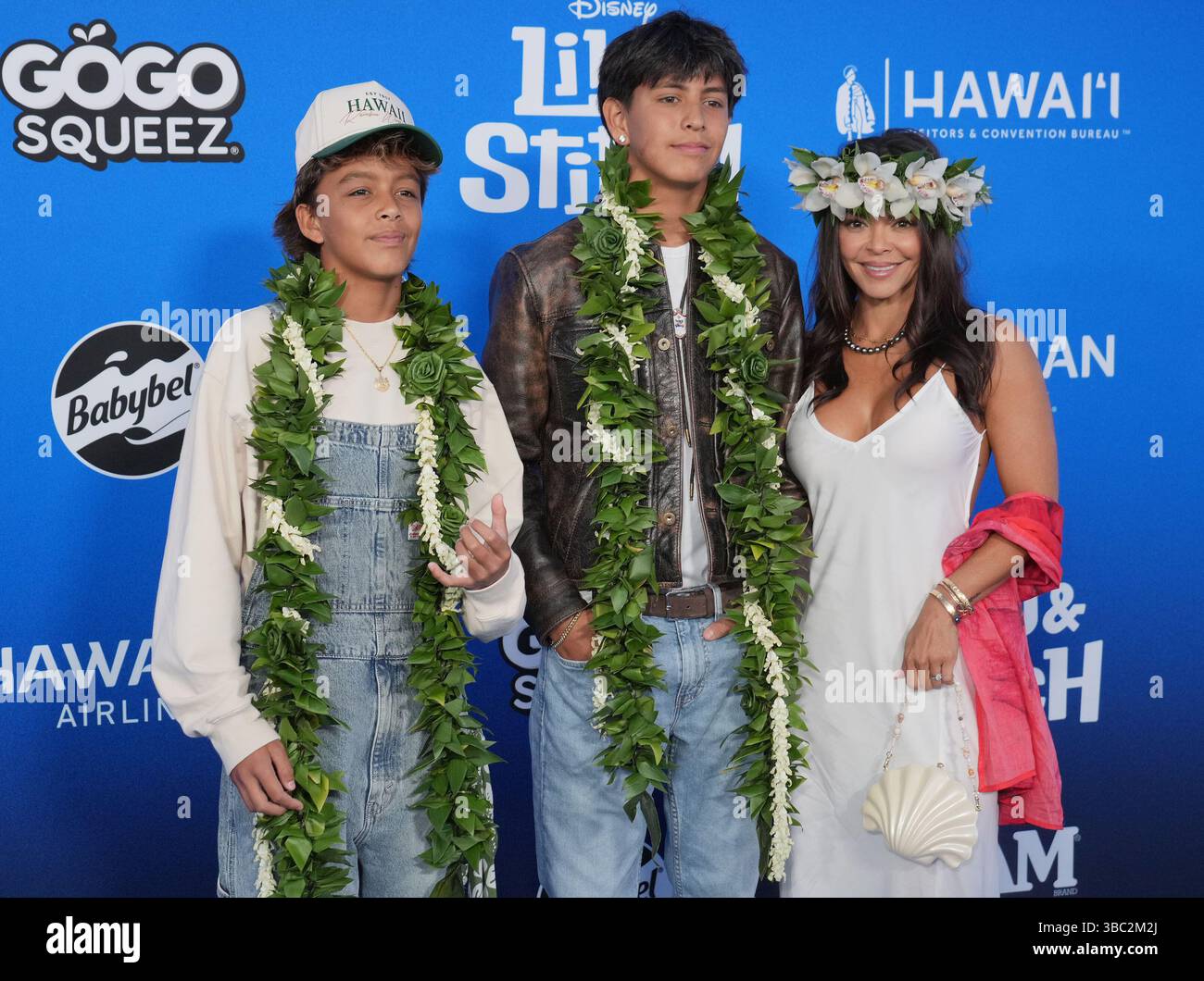 Los Angeles, USA. 14th Apr, 2025. (L-R) Zyah Rhythm, Nyjah Music and ...