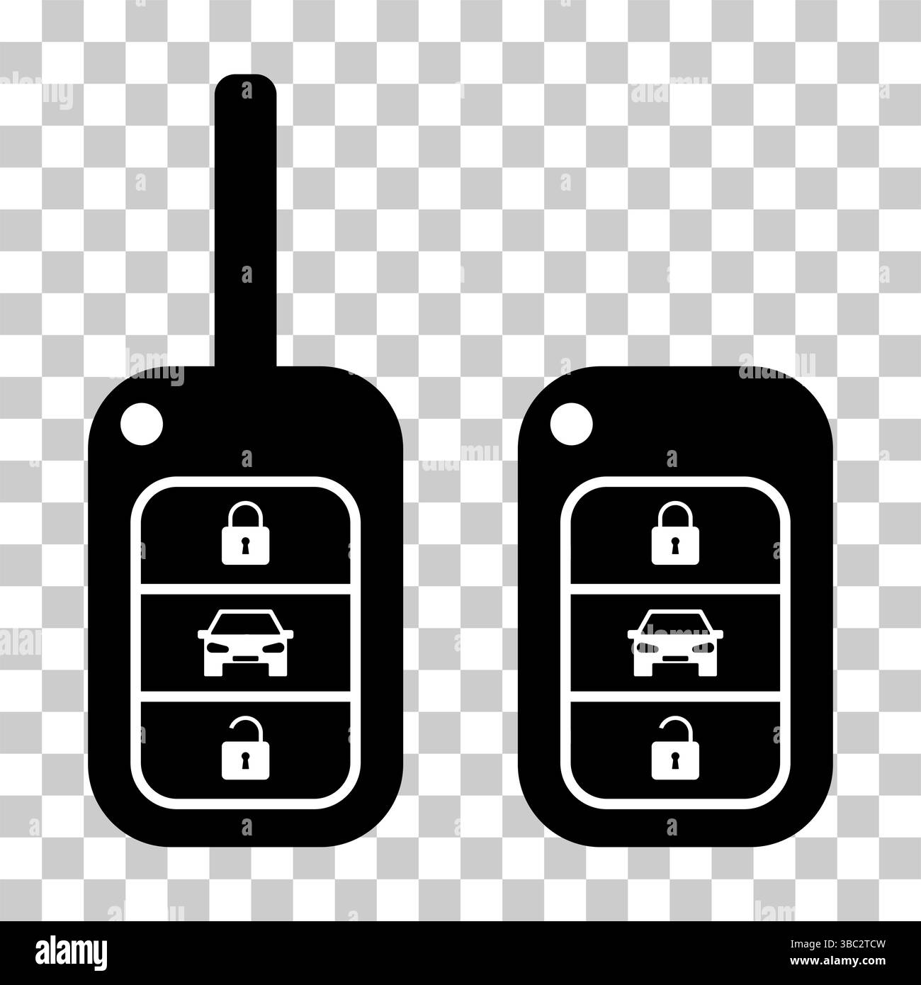 Set of Car key icon, door system safety automobile web design, unlock ...