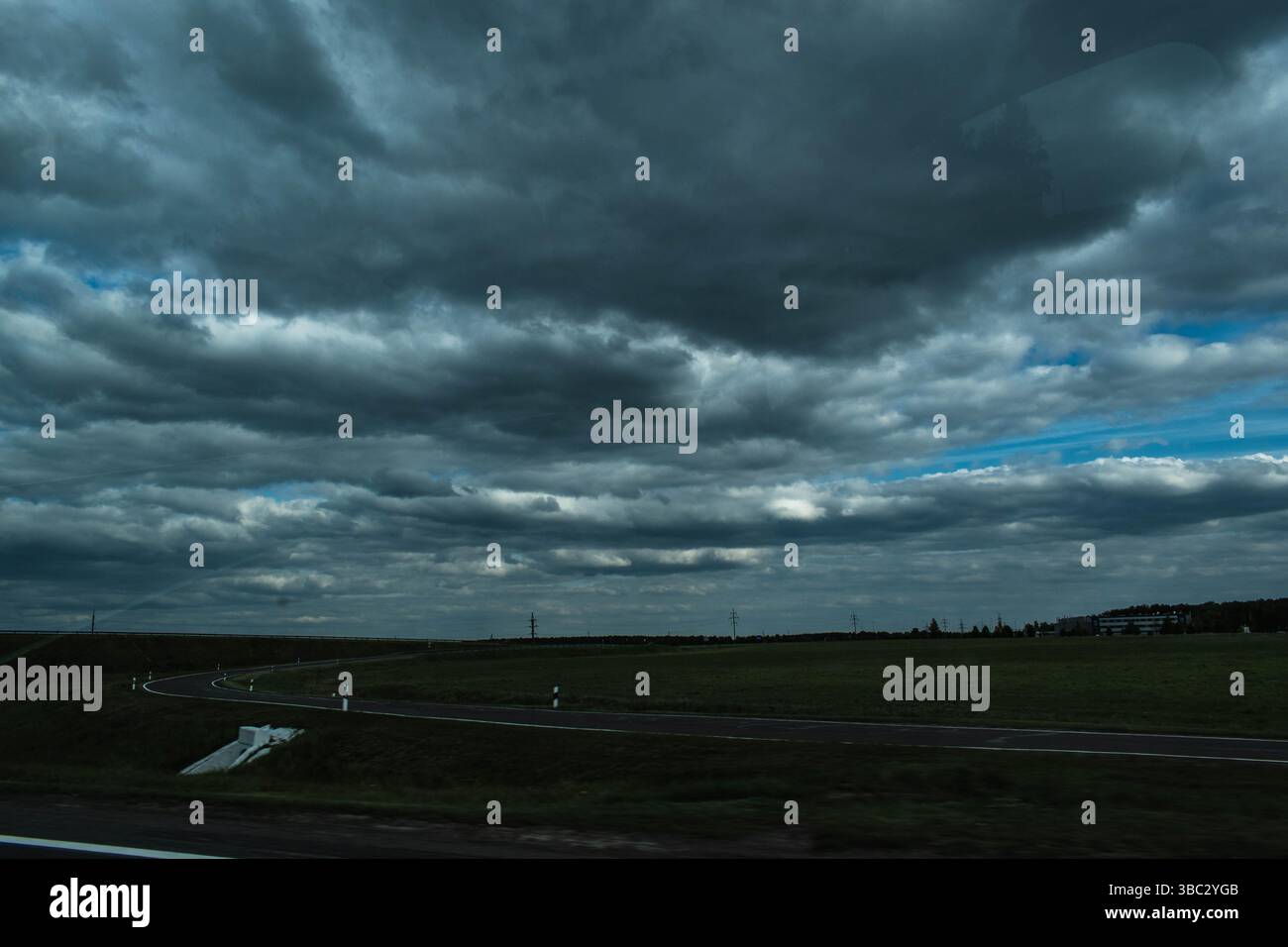 Gray Sky With Dark Clouds Stock Photo