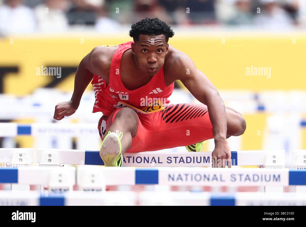 Rachid Muratake of Japan competes during Men's 110 meter