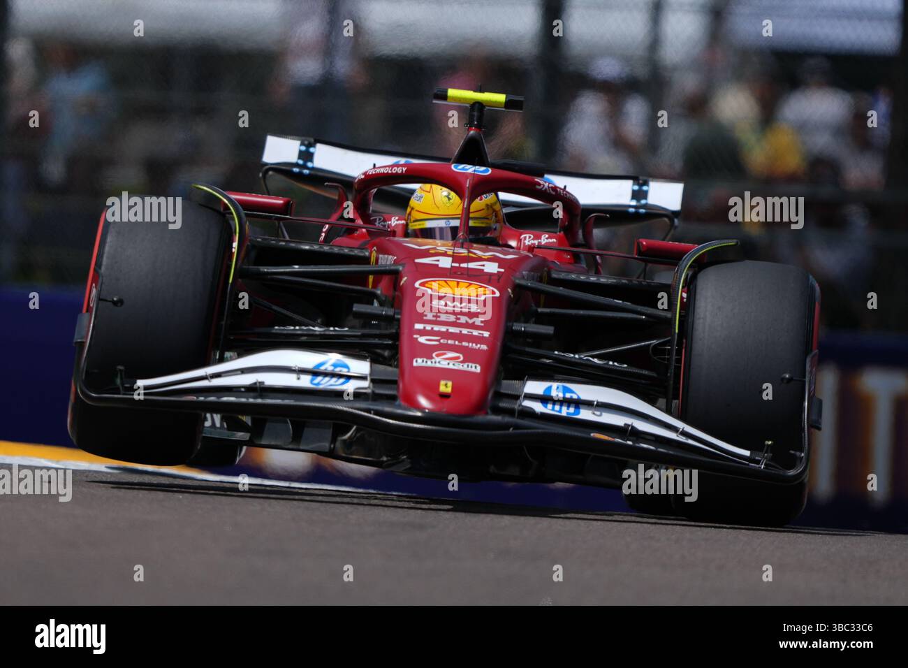 Imola, Italy. 18/20/2025. Lewis Hamilton of UK driving the (44) Scuderia Ferrari HP SF-25 Ferrari, Formula 1 AWS Gran Premio del Made in Italy e dell'Emilia-Romagna 2025.Credit: Alessio Morgese Ag. Foto MorAle / Emage / Alamy live news Stock Photo