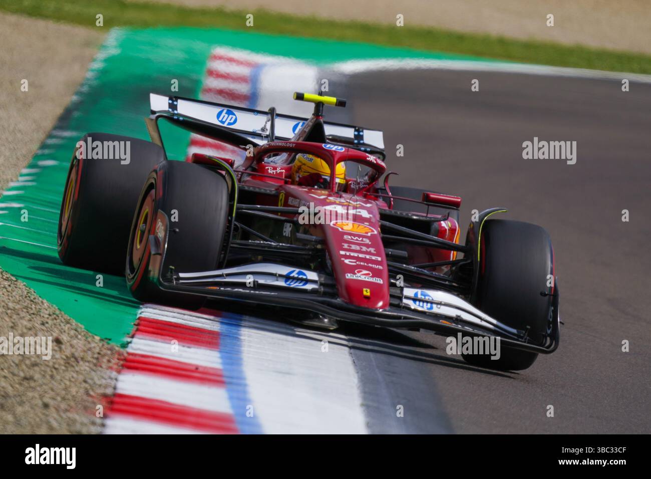 Imola, Italy. 18/20/2025. Lewis Hamilton of UK driving the (44) Scuderia Ferrari HP SF-25 Ferrari, Formula 1 AWS Gran Premio del Made in Italy e dell'Emilia-Romagna 2025.Credit: Alessio Morgese Ag. Foto MorAle / Emage / Alamy live news Stock Photo