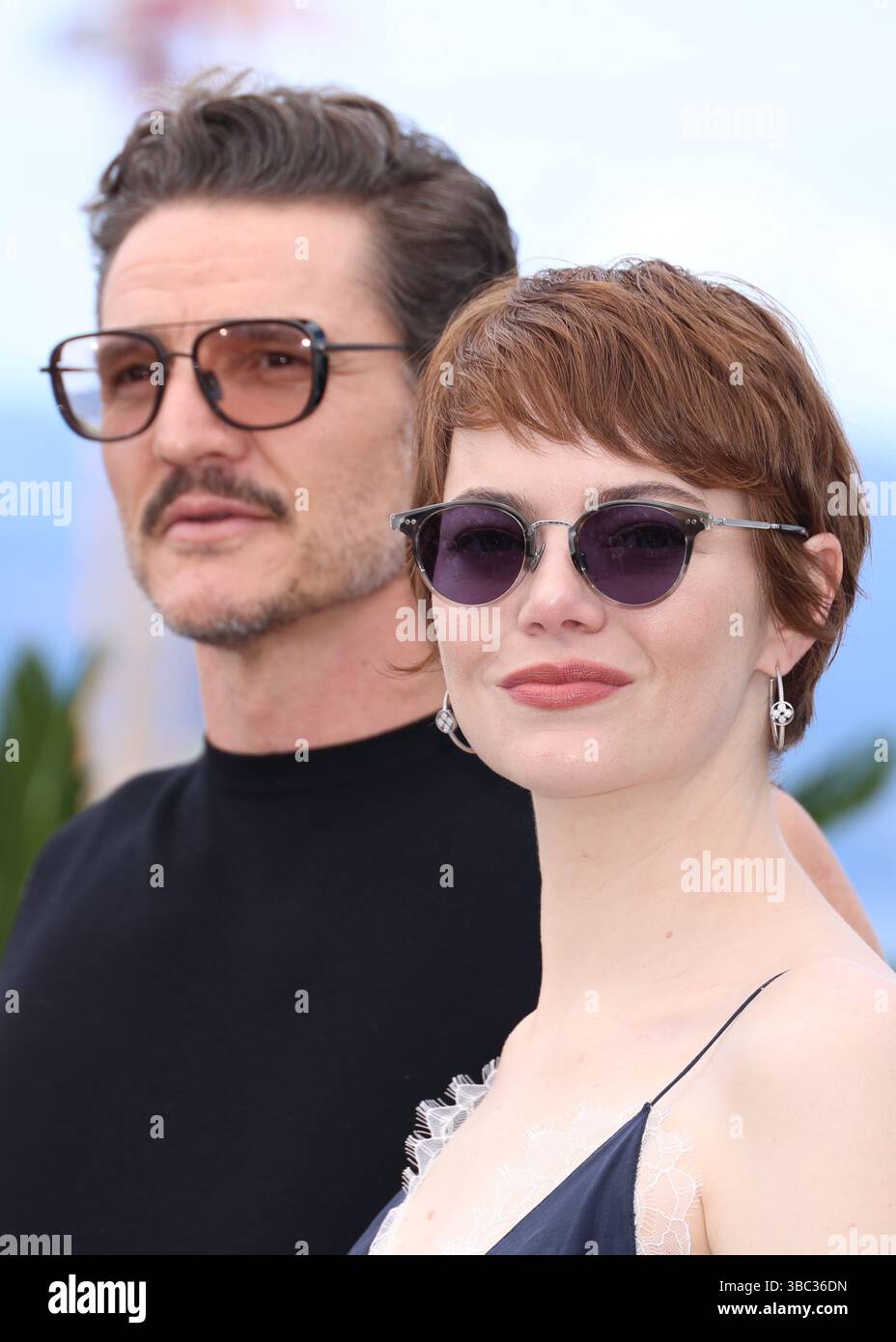 Cannes, France. 17th May, 2025. Pedro Pascal and Emma Stone pose during ...