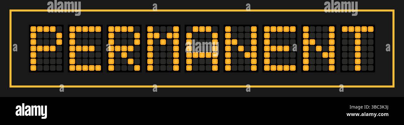 Orange color led banner in word permanent on black background Stock ...