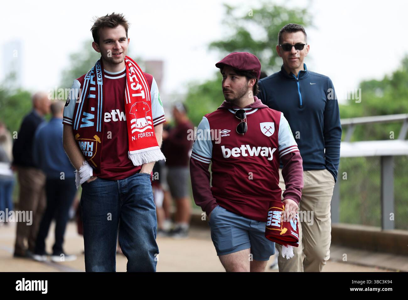 London Stadium, London, UK. 18th May, 2025. Premier League Football, West Ham United versus Nottingham Forest; West Ham Unites supporters make their way to the entrance Credit: Action Plus Sports/Alamy Live News Stock Photo