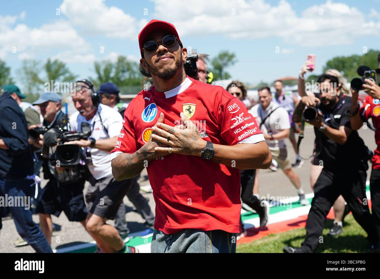 Ferrari driver Lewis Hamilton at the Autodromo Internazionale Enzo e Dino Ferrari, commonly known as Imola. Picture date: Sunday May 18, 2025. Stock Photo