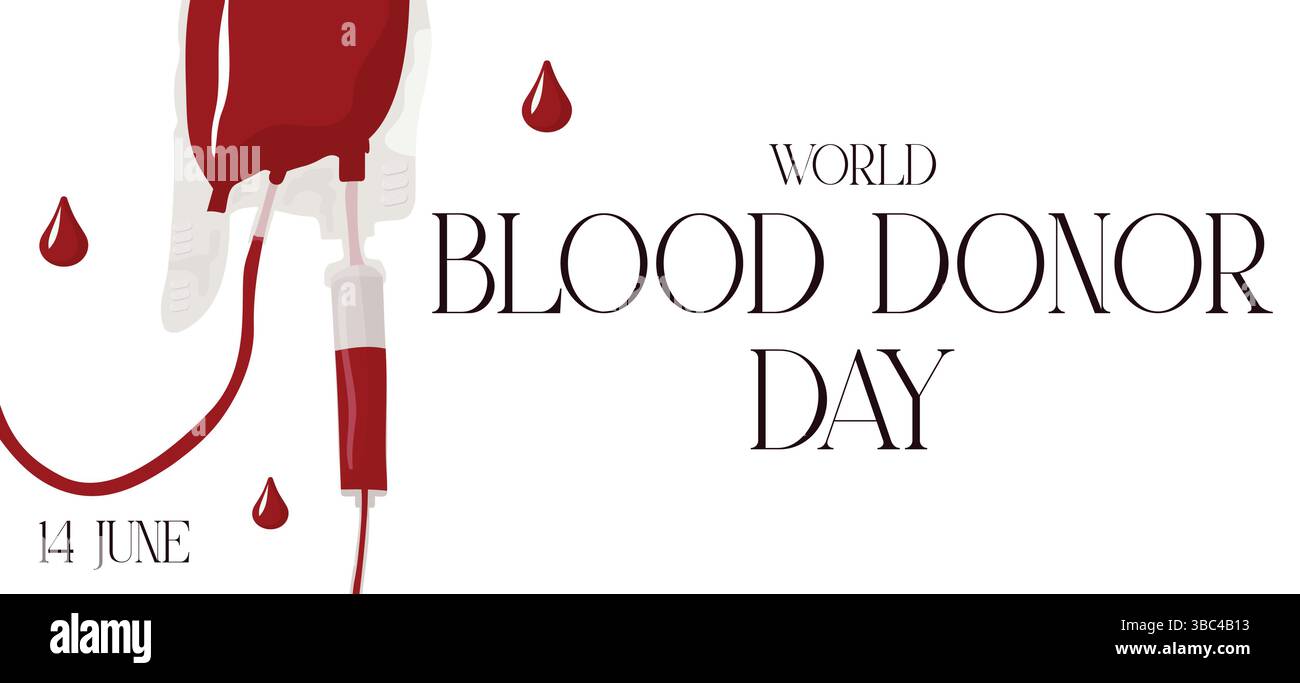 world blood donor day minimalistic banner flat vector illustration with ...