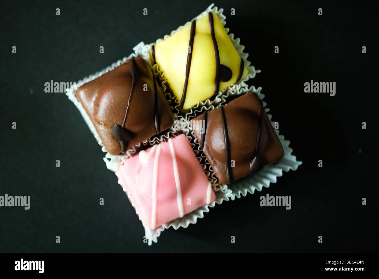 Iced Sponge London UK, May 18 2025, A Selection of Iced Individual Iced Sponge ...