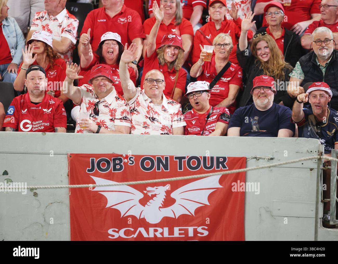 DURBAN, SOUTH AFRICA - MAY 17: General views of Scarlets fans during ...