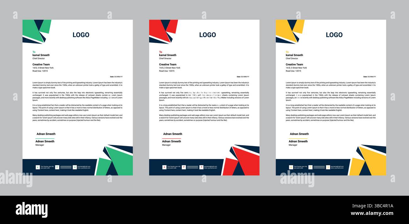 Business Letterhead Design Stock Vector Image & Art - Alamy