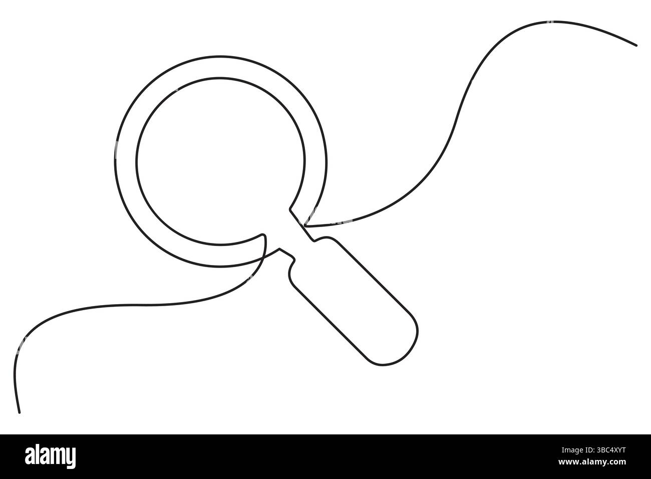 Continuous one line drawing magnifying glass symbol concept vector ...