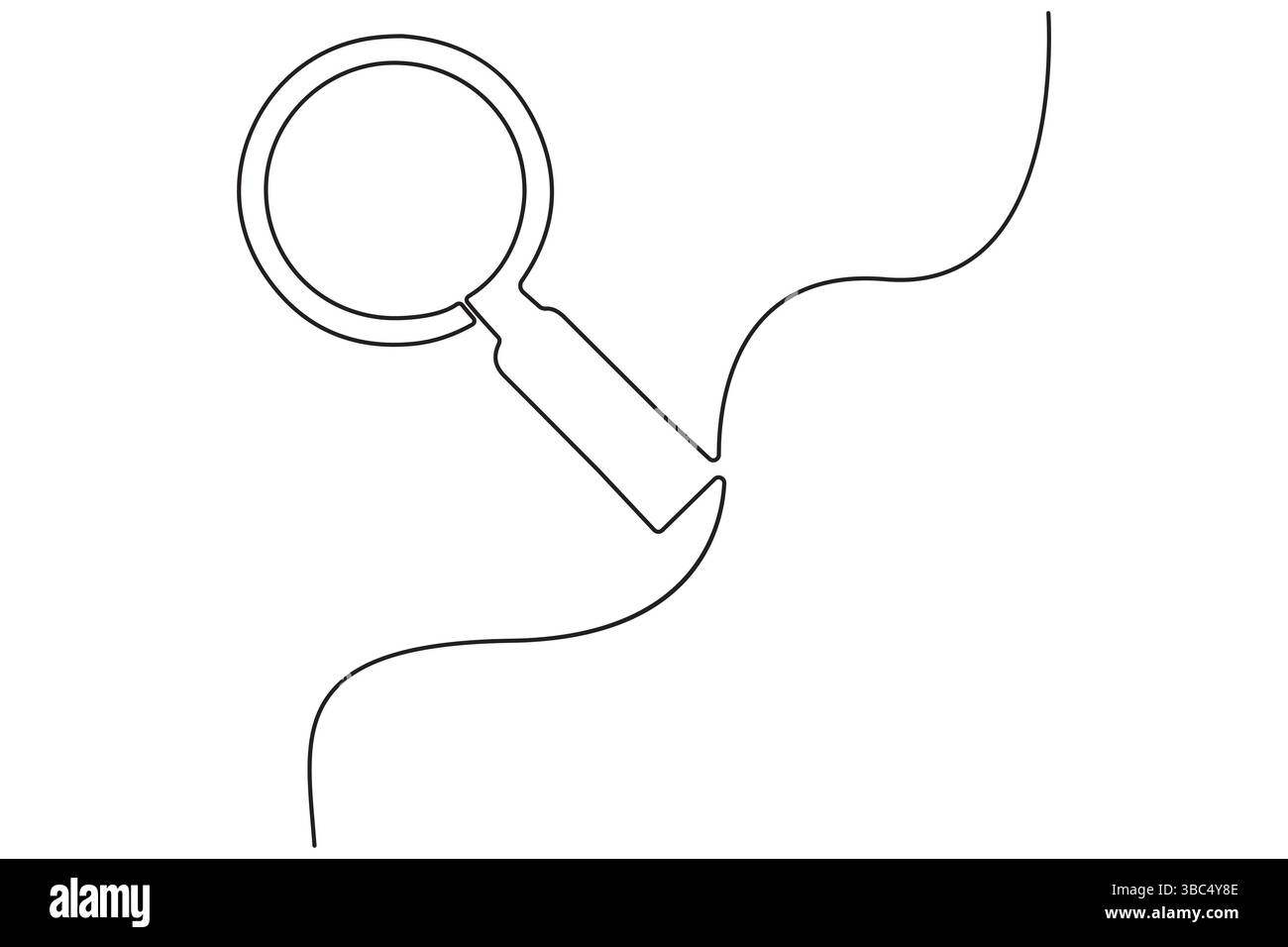 Continuous one line drawing magnifying glass symbol concept vector ...