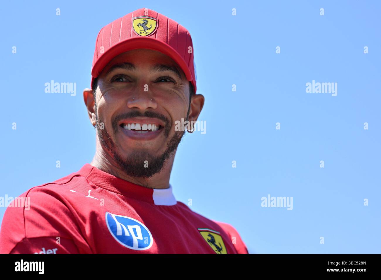 IMOLA, ITALY - MAY 18: Lewis Hamilton of Great Britain and Scuderia Ferrari during the F1 Grand Prix of Emilia-Romagna at Autodromo Enzo e Dino Ferrari Circuit on May 18, 2025 in Imola, Italy.(Photo by Vince Mignott/Alamy Live News) Stock Photo