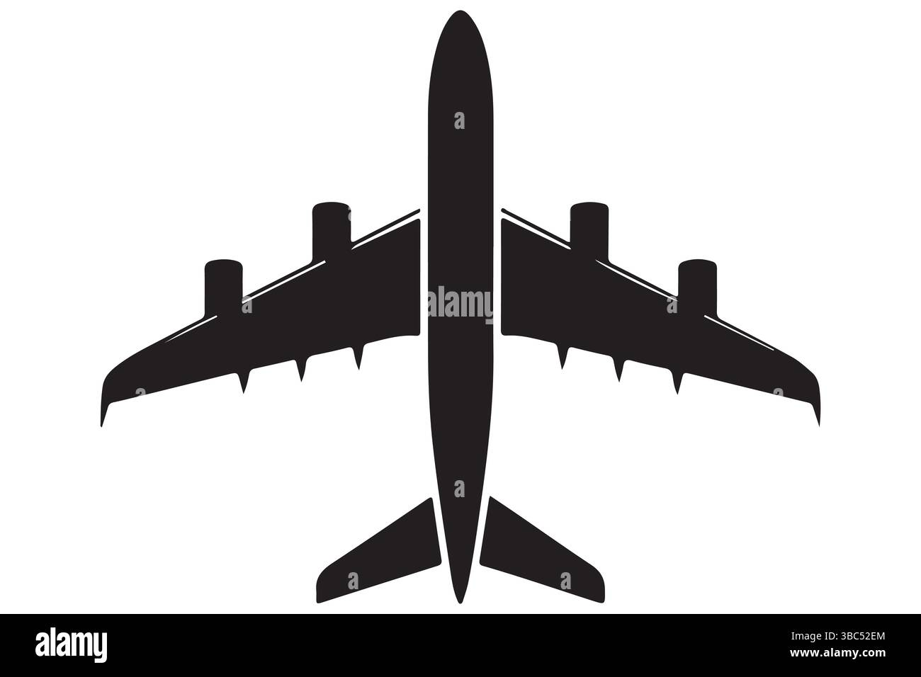Silhouette of airplane black icon on white Stock Vector Image & Art - Alamy