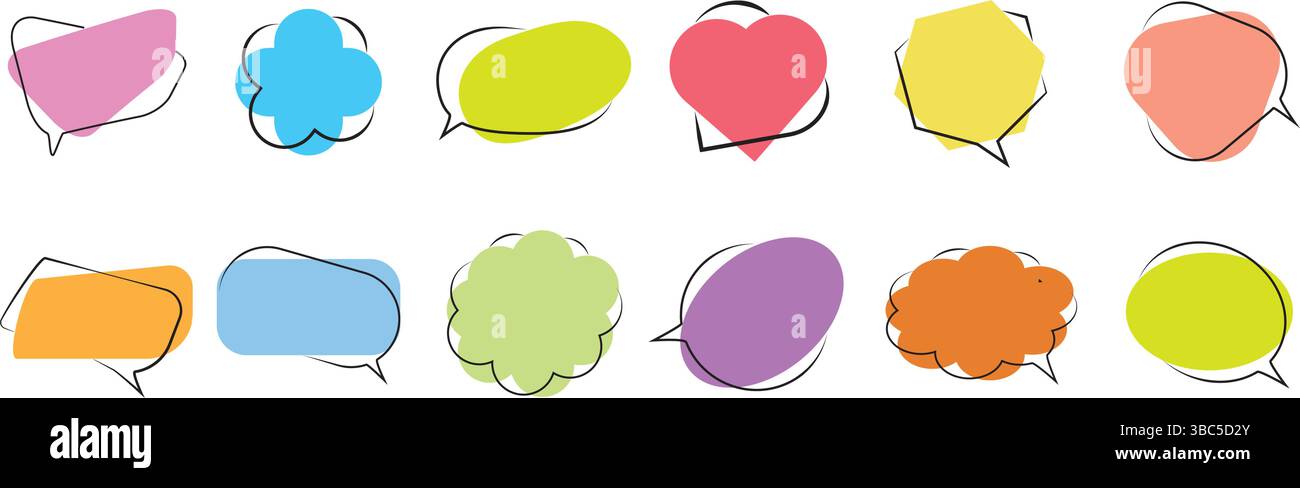 Bubble speech vector set. Speech bubbles vector element isolated on transparent background. Stock Vector