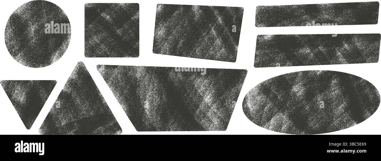 Ink dirty geometric stencil shapes with noise set. Text boxes urban ...