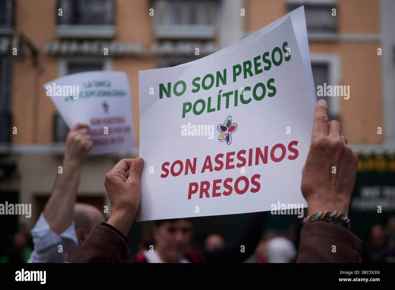 Several people during a rally against an event held in favor of ETA ...