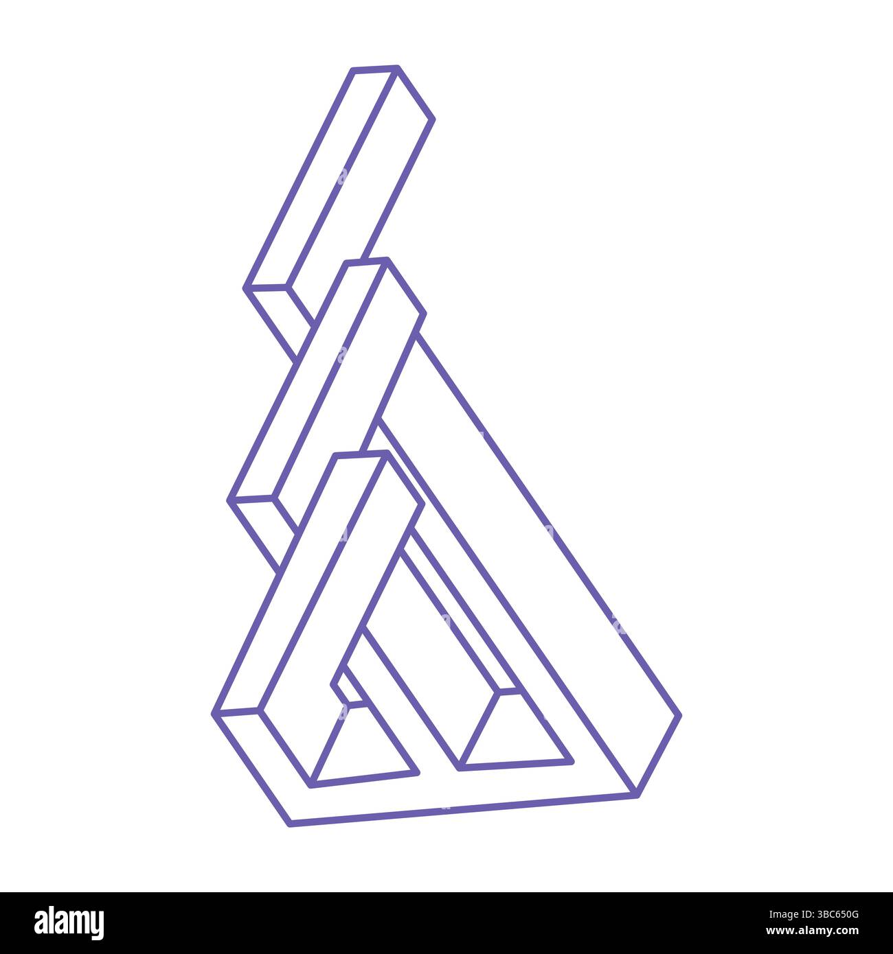 Impossible shapes, optical illusion logo, vector. Optical art objects. Geometric figures. Stock Vector