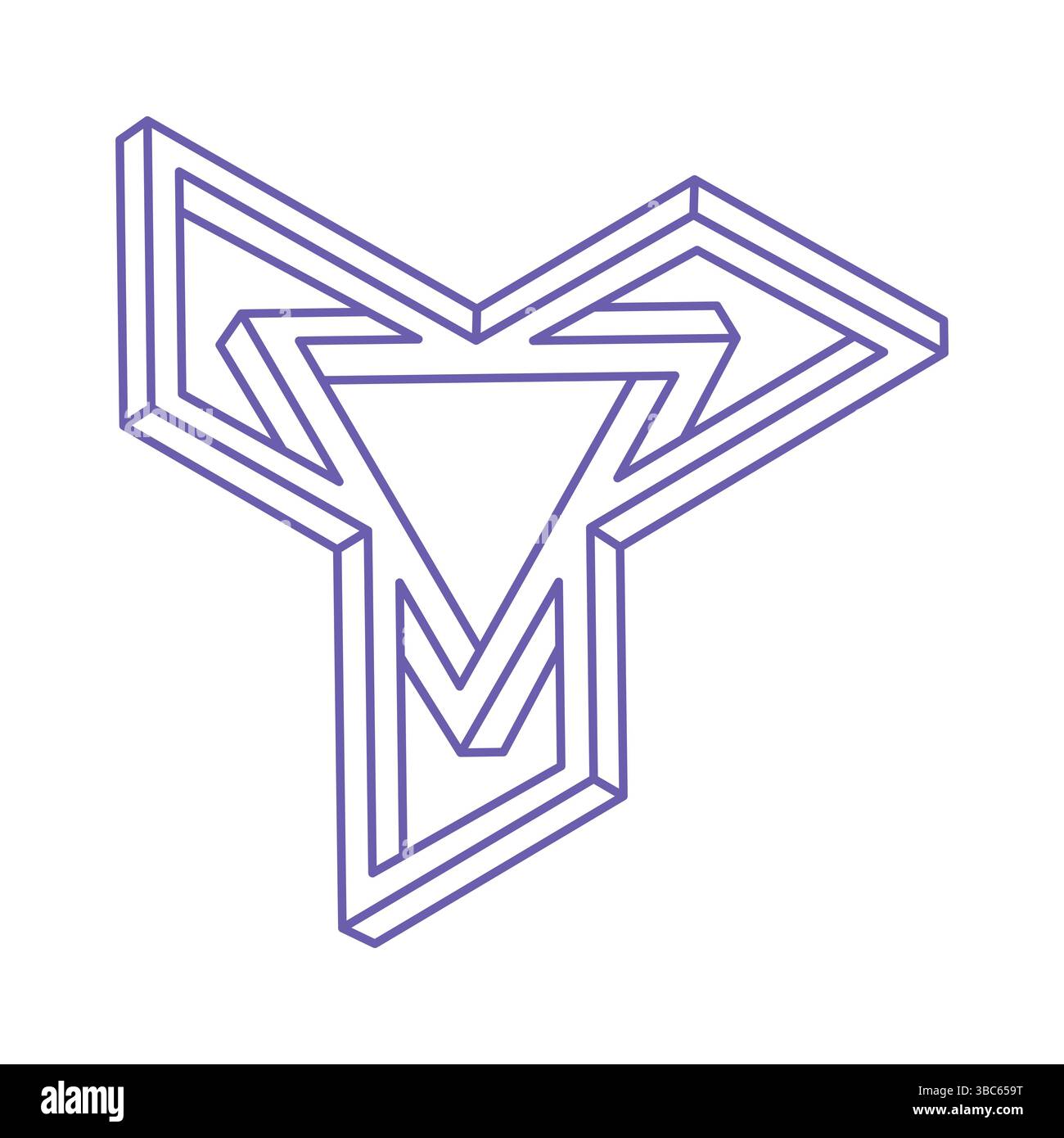 Impossible optical illusion shapes. Optical art objects. Impossible figures. Unreal geometric object. Stock Vector