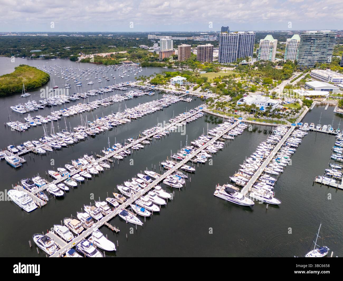 Miami Florida Coconut Grove Dinner Key Marina 2025 Stock Photo