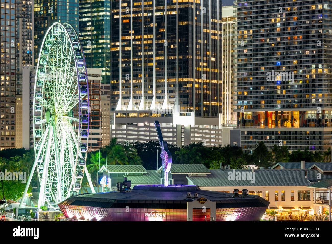 Miami, FL, USA - May 15, 2025: Skyviews Miami ferris wheel ride at ...