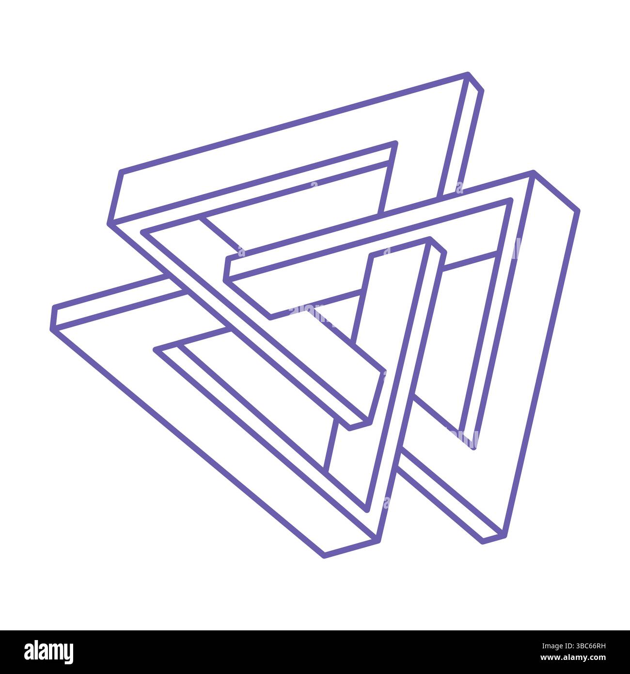 Impossible shape, optical illusion, vector. Optical art objects. Logo. Geometric figure. Stock Vector