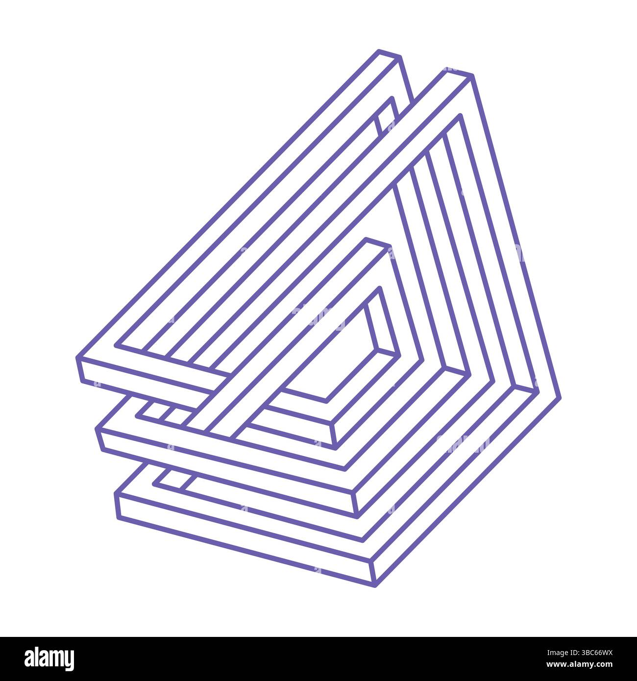 Impossible optical illusion shapes. Optical art object. Impossible ...
