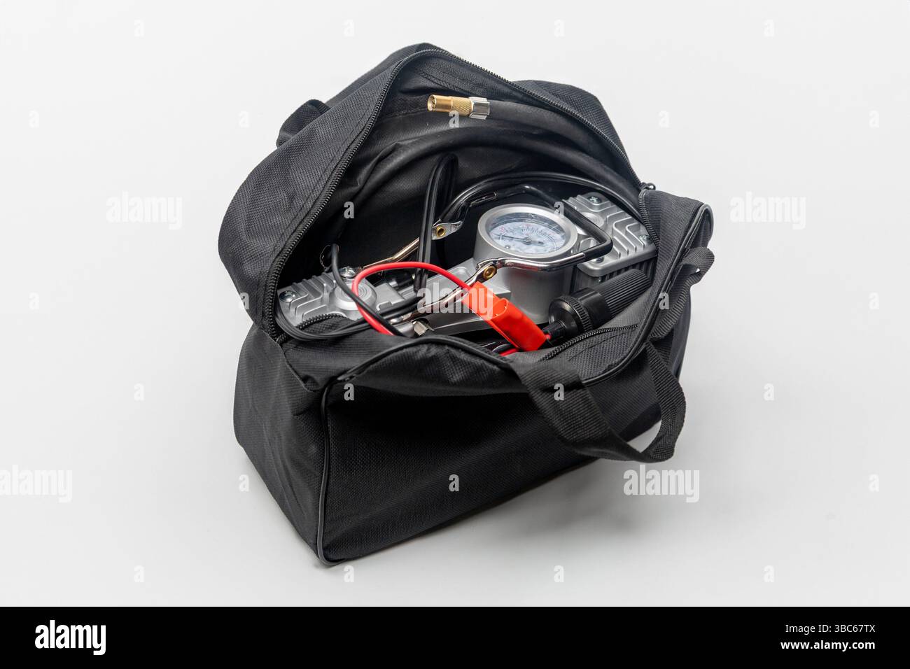 car mini compressor on a white background Stock Photo