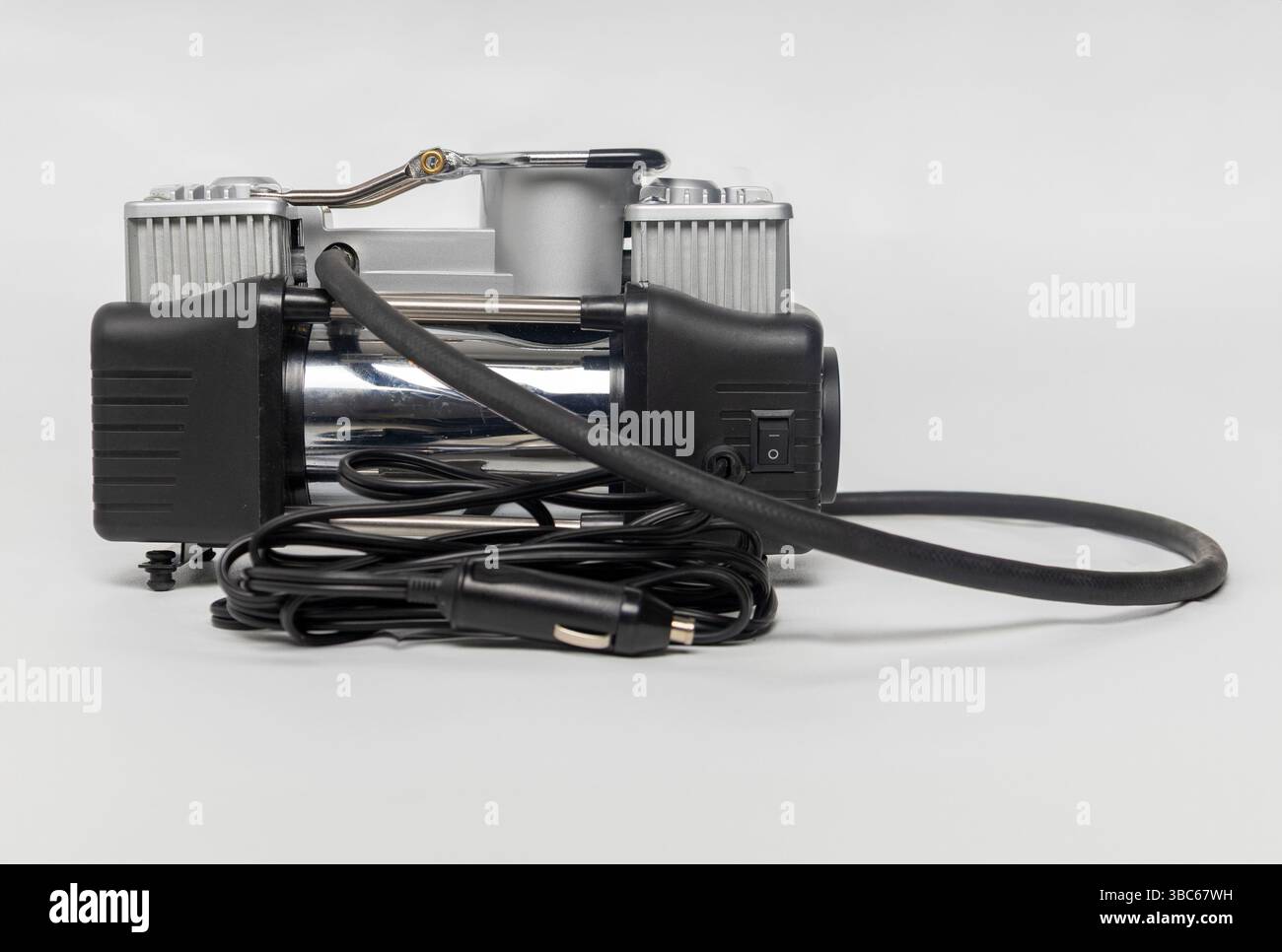 car mini compressor on a white background Stock Photo