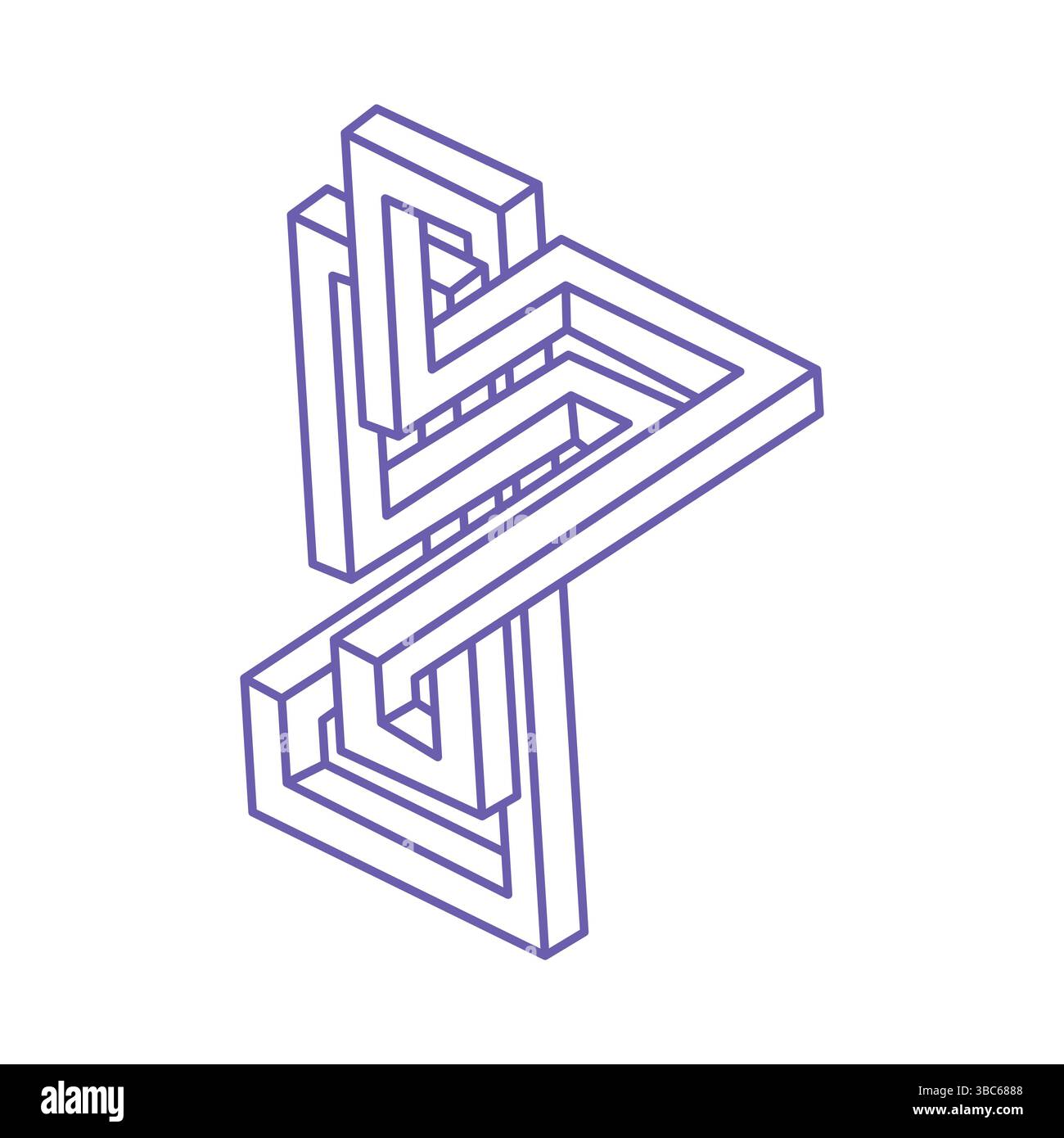 Impossible shapes, optical illusion, vector. Optical art objects. Logo. Geometric figures. Stock Vector
